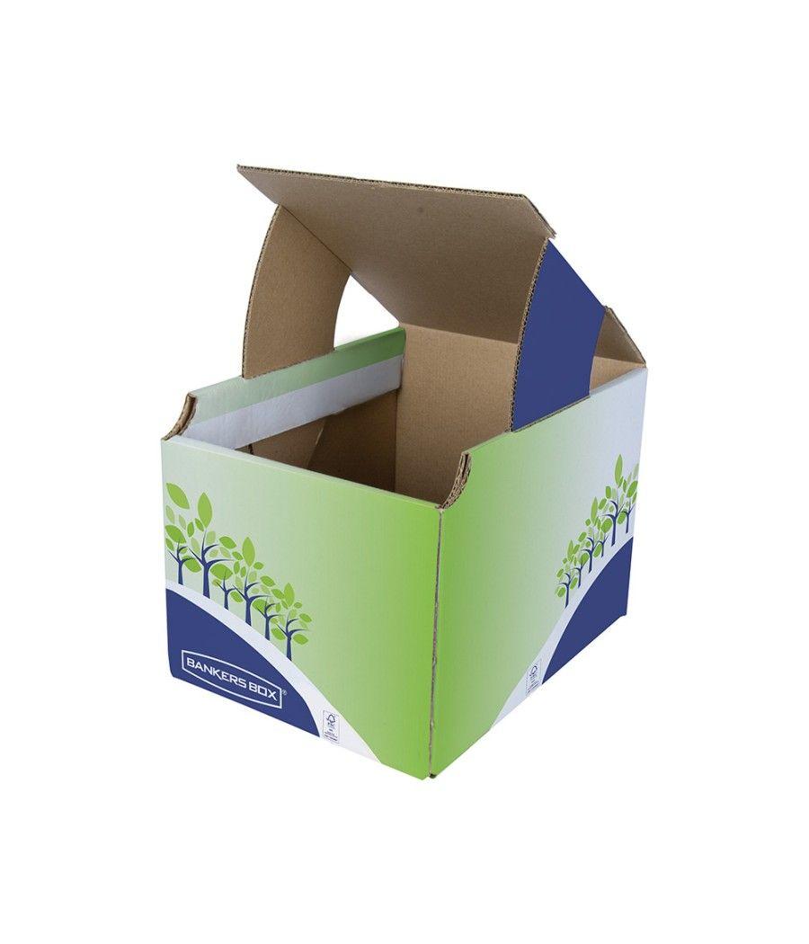 Contenedor papelera reciclaje fellowes sobremesa cartón 100% reciclado montaje manual entrada frontal y tapa - Imagen 4