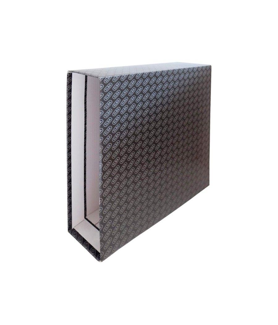 Caja archivador de palanca cartón forrado elba folio lomo 85 mm negro - Imagen 3