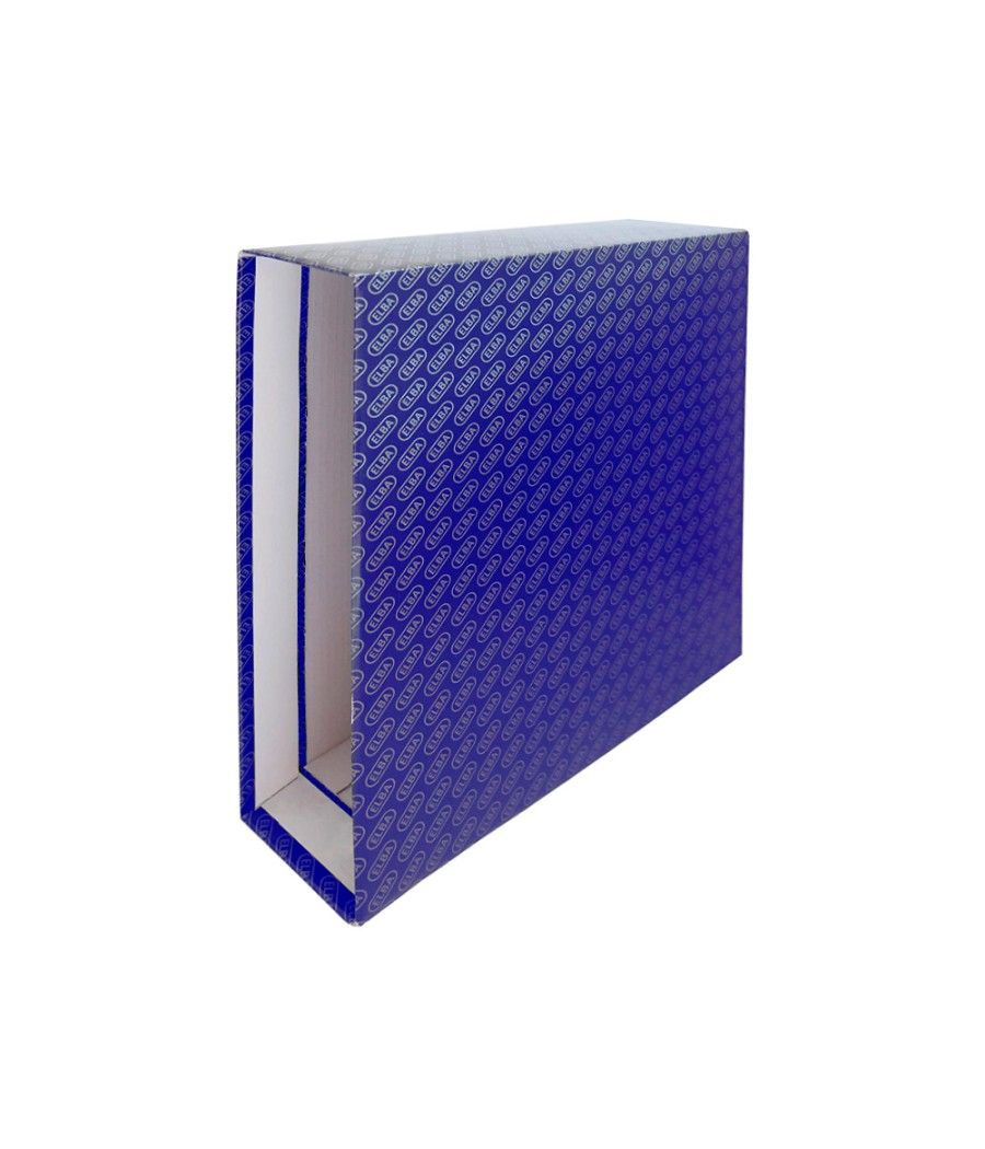 Caja archivador de palanca cartón forrado elba din a4 lomo 85 mm azul - Imagen 3