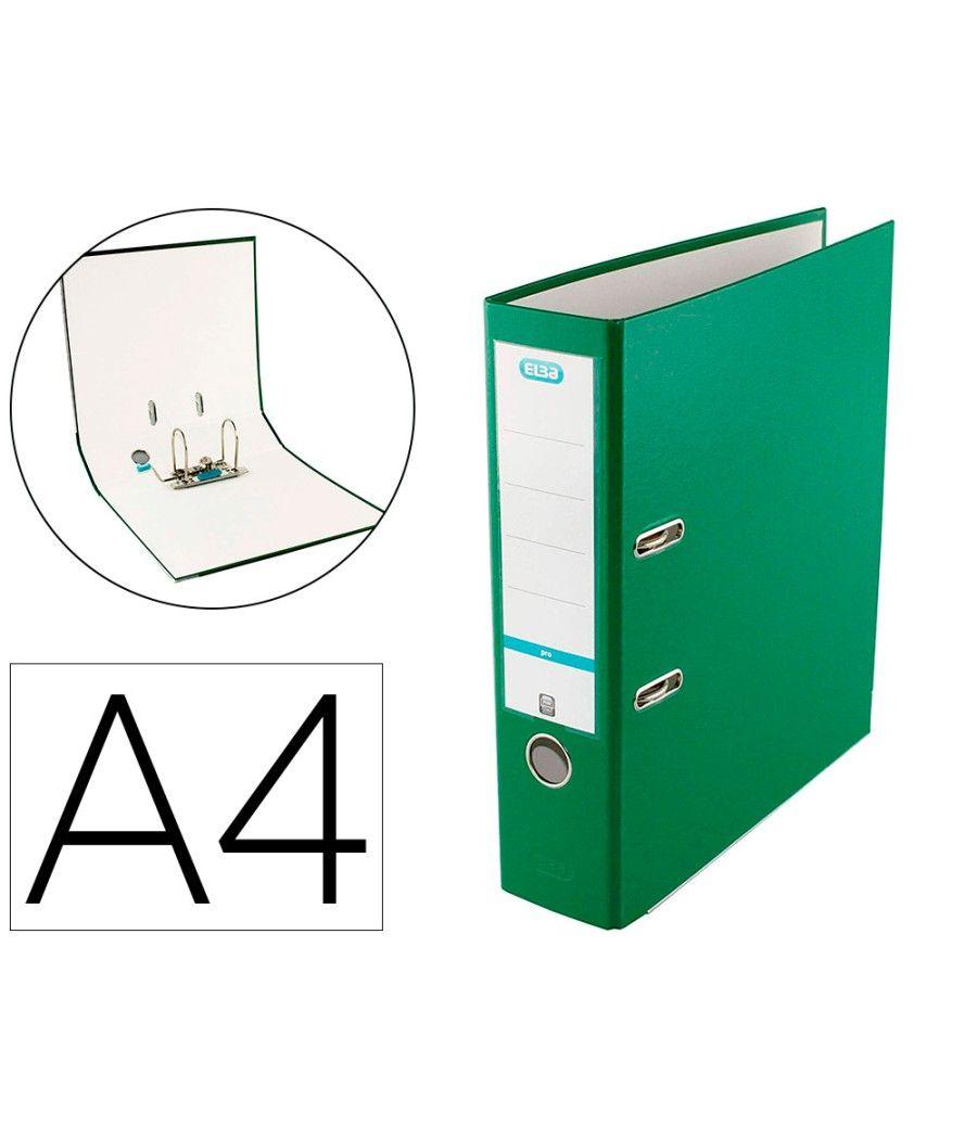 Archivador de palanca elba top cartón compacto polipropileno con rado din a4 lomo de 80 mm verde - Imagen 2