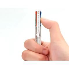 Bolígrafo pilot super grip g 4 colores retráctil sujecion de caucho tinta base de aceite cuerpo transparente PACK 12 UNIDADES - 
