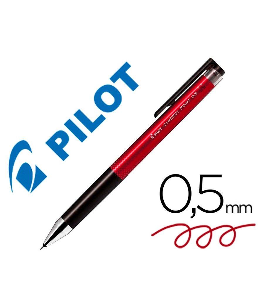 Bolígrafo pilot synergy point retráctil sujecion de caucho tinta gel 0,5 mm rojo PACK 12 UNIDADES - Imagen 2