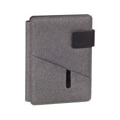 Portanotas carchivo venture din a5 con soporte smartphone cuaderno color gris - Imagen 4