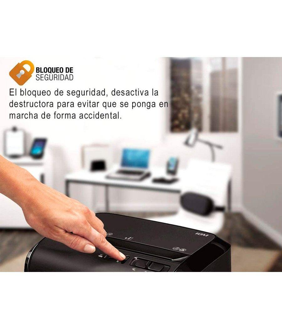 Destructora de documentos fellowes 10m capacidad de corte 10 h seguridad p5 destruye grapas y tarjetas de - Imagen 4