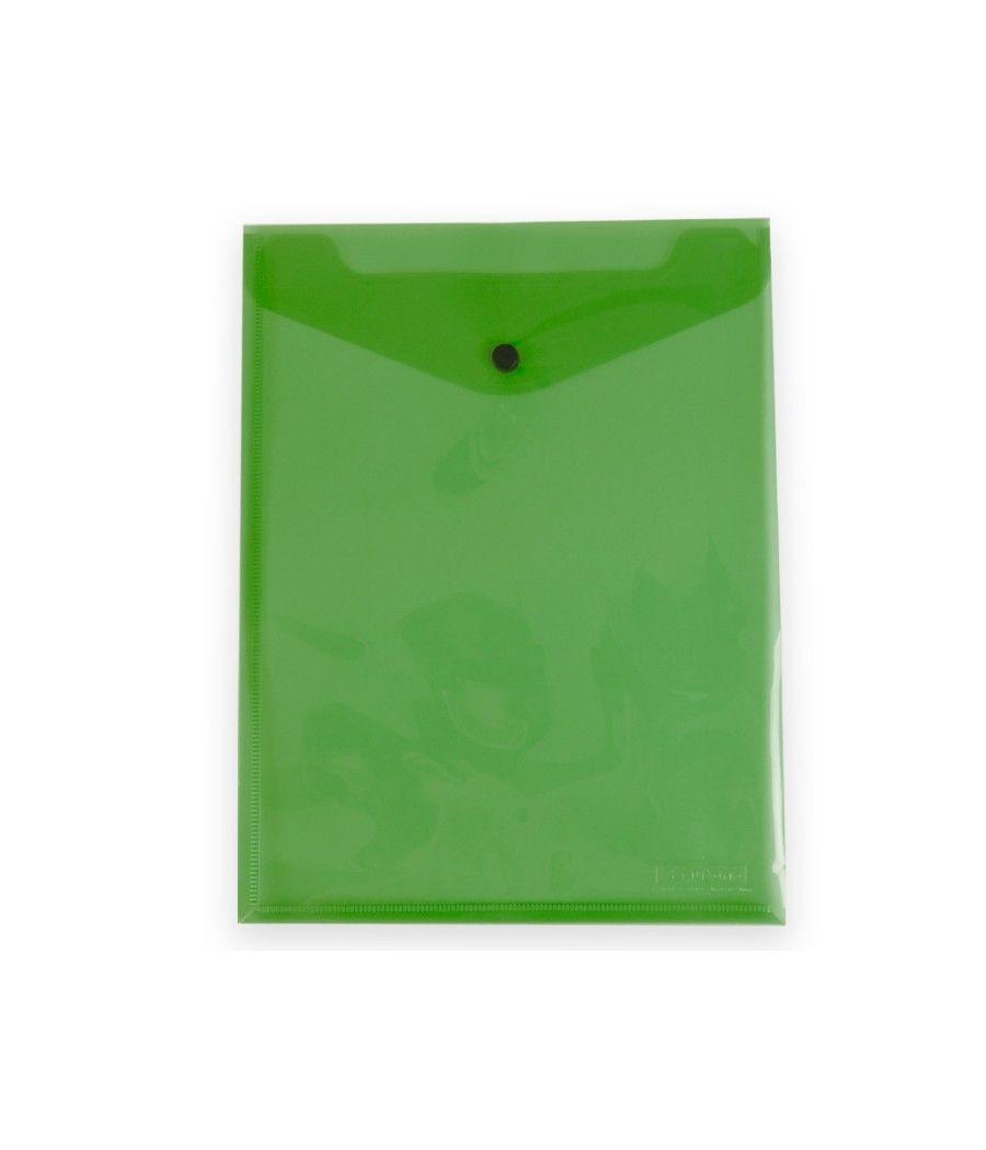 Carpeta liderpapel dossier broche polipropileno din a4 formato vertical con fuelle verde translucido PACK 10 UNIDADES - Imagen 3