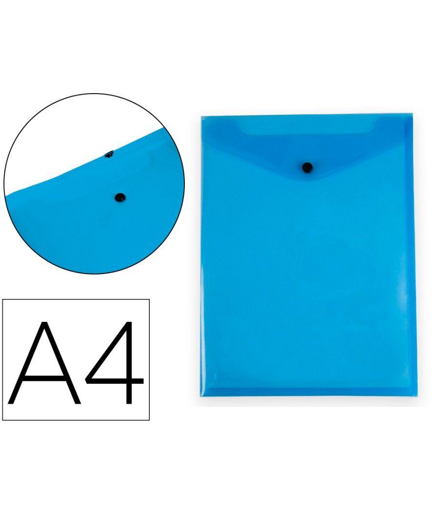 Carpeta liderpapel dossier broche polipropileno din a4 formato vertical con fuelle azul translucido PACK 10 UNIDADES - Imagen 2