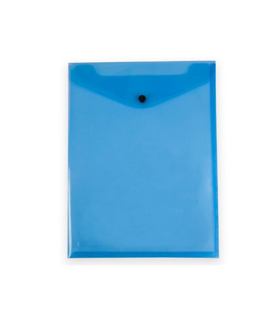 Carpeta liderpapel dossier broche polipropileno din a4 formato vertical con fuelle azul translucido PACK 10 UNIDADES - Imagen 3