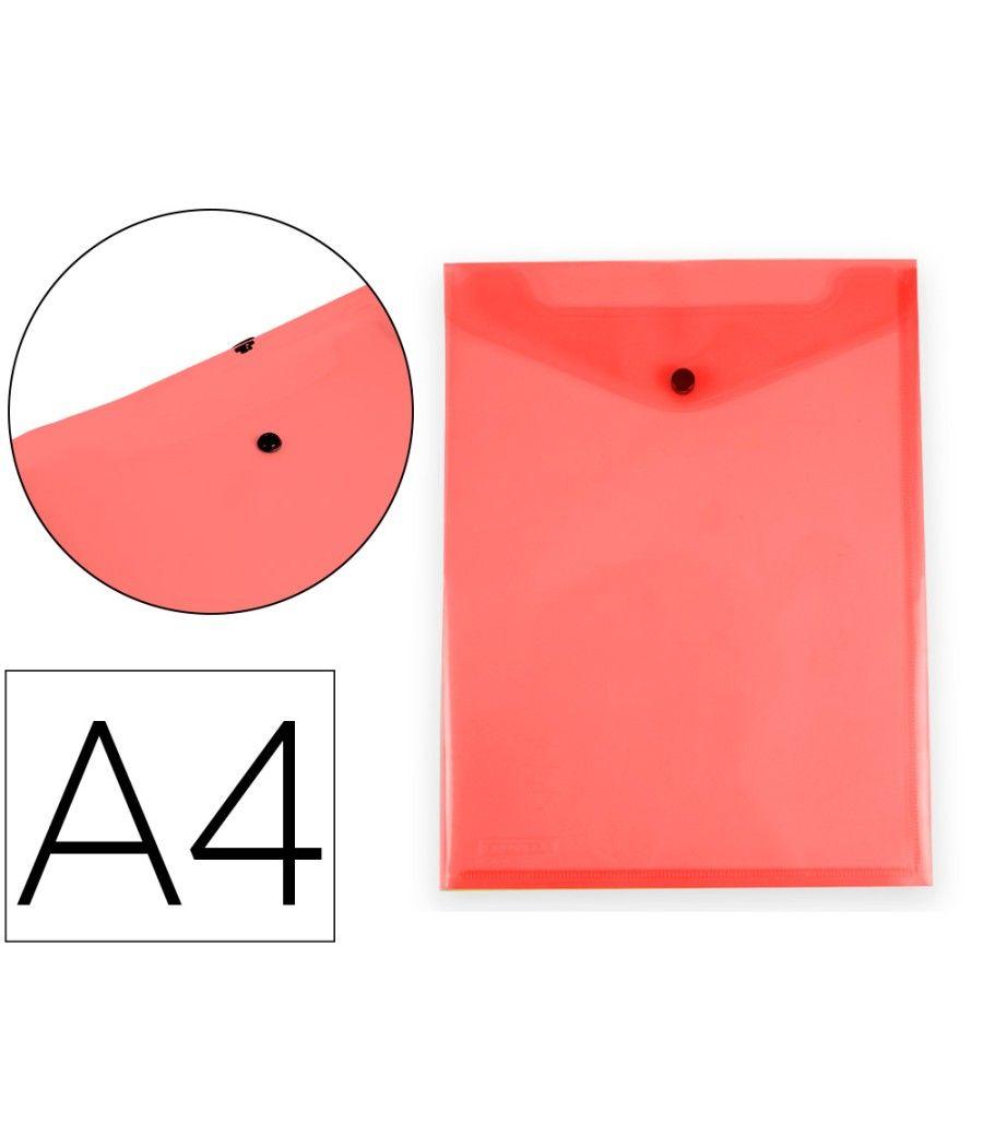 Carpeta liderpapel dossier broche polipropileno din a4 formato vertical con fuelle rojo translucido PACK 10 UNIDADES - Imagen 2