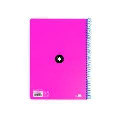 Cuaderno espiral liderpapel a4 antartik tapa dura 80h 100gr cuadro 4mm con margen color rosa flúor PACK 3 UNIDADES - Imagen 8