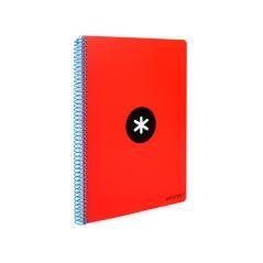 Cuaderno espiral liderpapel a4 antartik tapa dura 80h 100gr cuadro 4mm con margen color rojo PACK 3 UNIDADES - Imagen 3