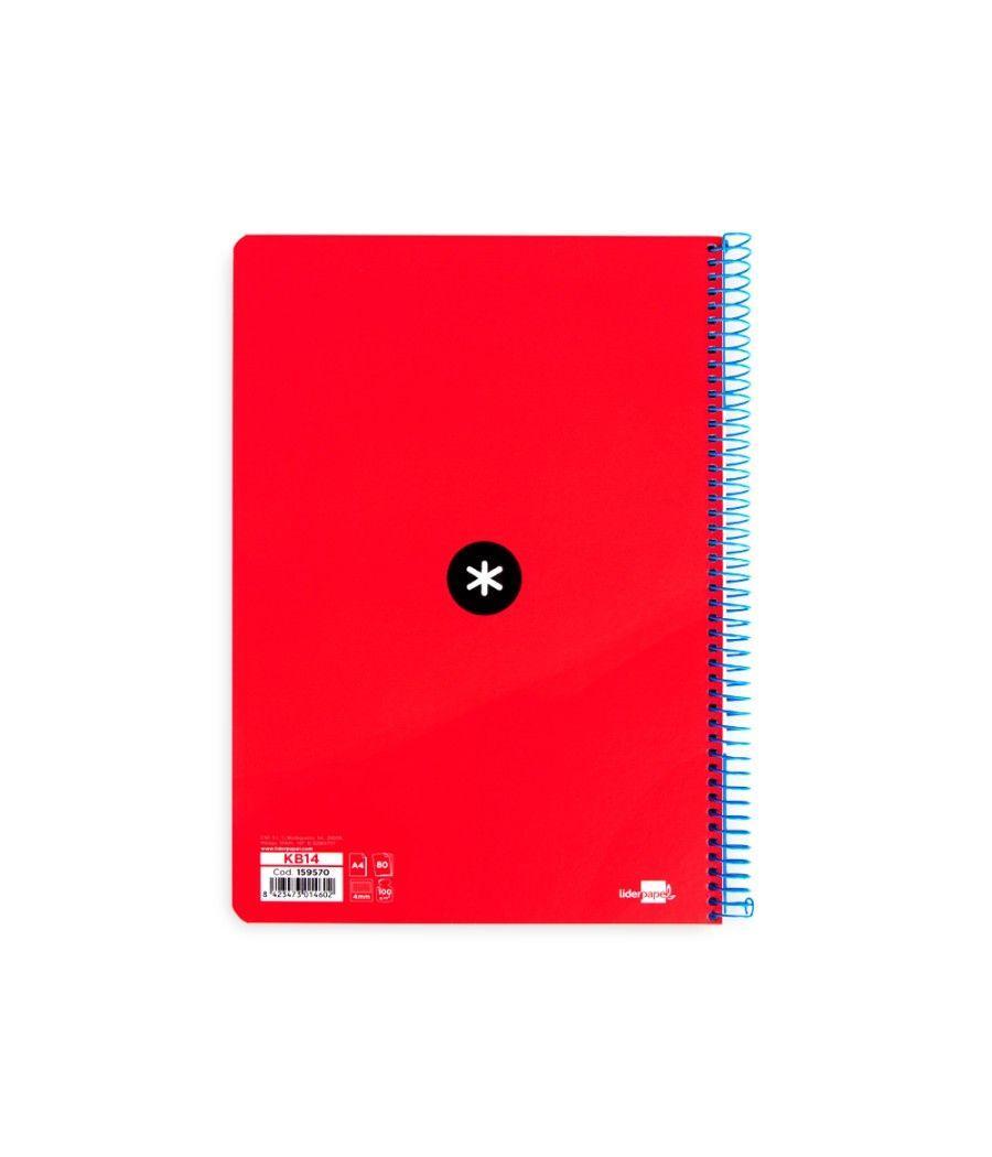 Cuaderno espiral liderpapel a4 antartik tapa dura 80h 100gr cuadro 4mm con margen color rojo PACK 3 UNIDADES - Imagen 8