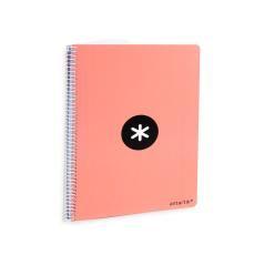 Cuaderno espiral liderpapel a4 antartik tapa dura 80h 100gr cuadro 4mm con margen color coral PACK 3 UNIDADES - Imagen 3