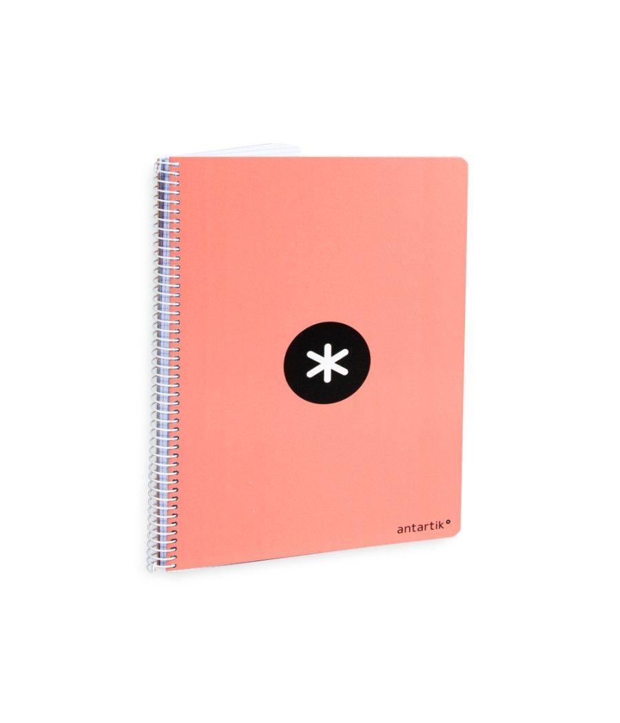 Cuaderno espiral liderpapel a4 antartik tapa dura 80h 100gr cuadro 4mm con margen color coral PACK 3 UNIDADES - Imagen 3