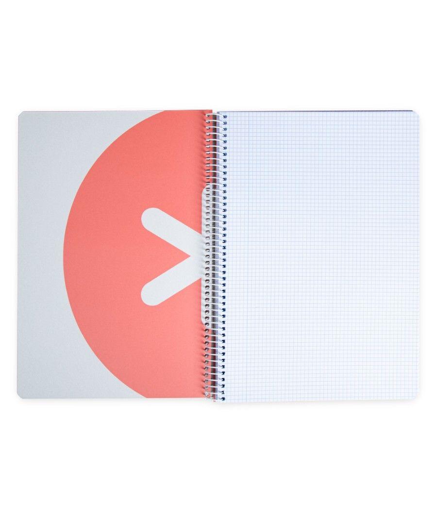 Cuaderno espiral liderpapel a4 antartik tapa dura 80h 100gr cuadro 4mm con margen color coral PACK 3 UNIDADES - Imagen 4