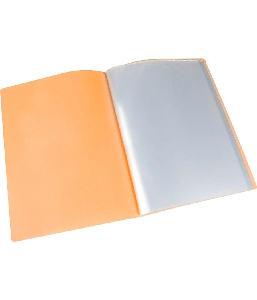 Carpeta liderpapel escaparate 80 fundas polipropileno din a4 naranja flúor opaco - Imagen 4