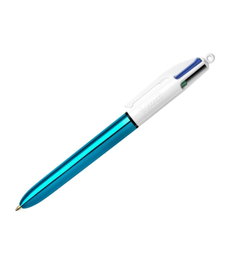 Bolígrafo bic cuatro colores shine azul punta de 1 mm PACK 12 UNIDADES - Imagen 3