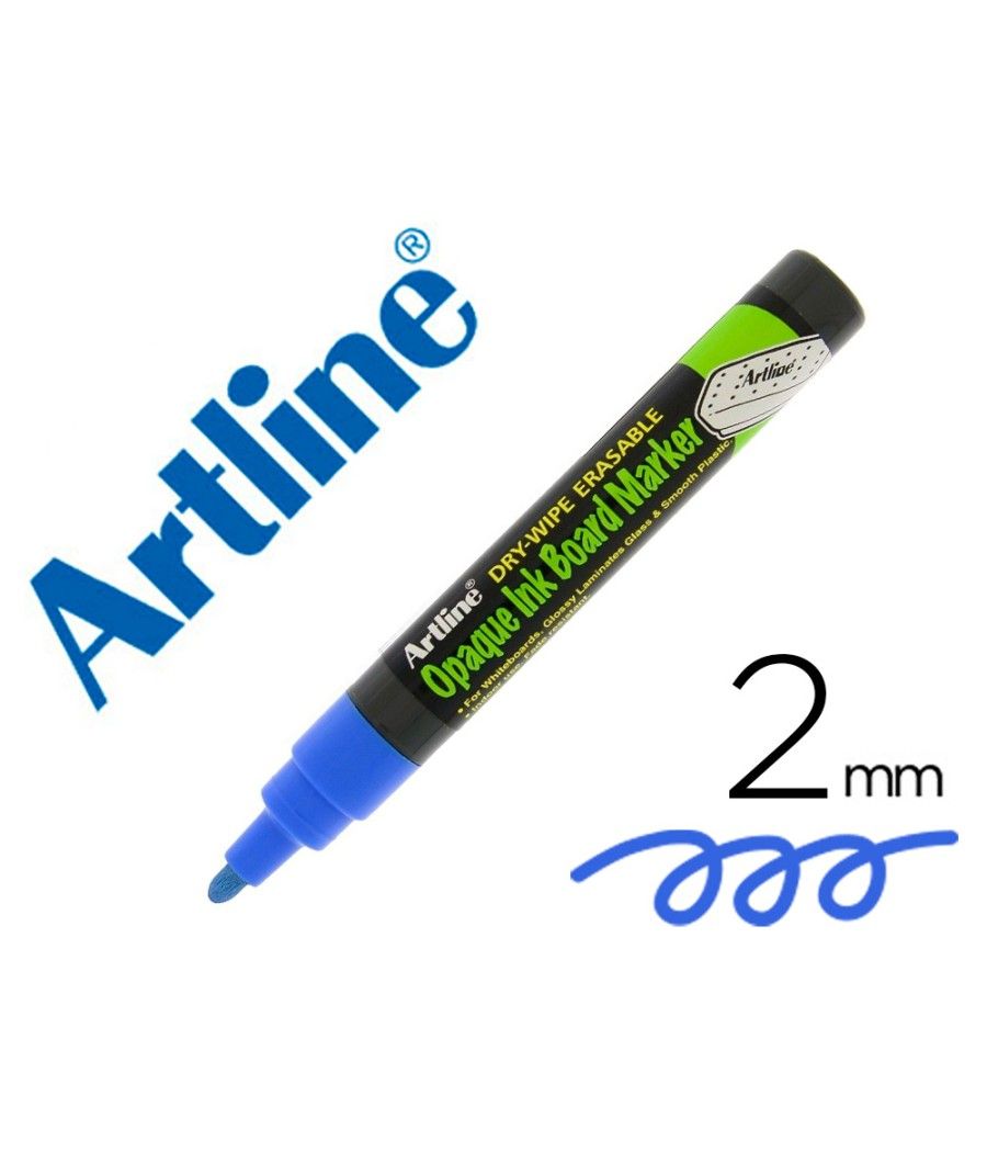Rotulador artline pizarra epd-4 color azul opaque ink board punta redonda 2 mm PACK 12 UNIDADES - Imagen 2