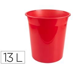 Papelera plástico q-connect rojo translucido 13 litros dim. 275x285 mm - Imagen 2