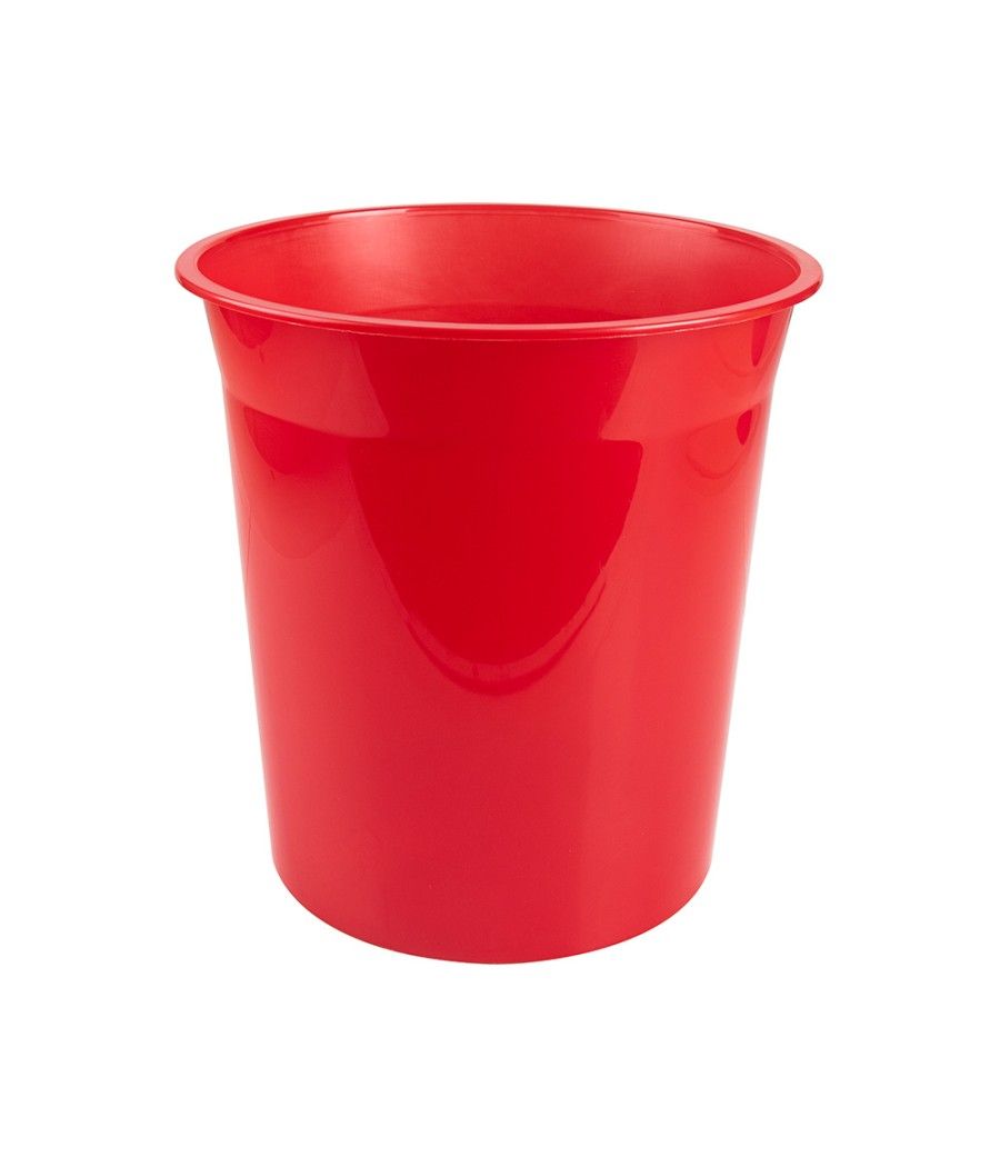 Papelera plástico q-connect rojo translucido 13 litros dim. 275x285 mm - Imagen 4