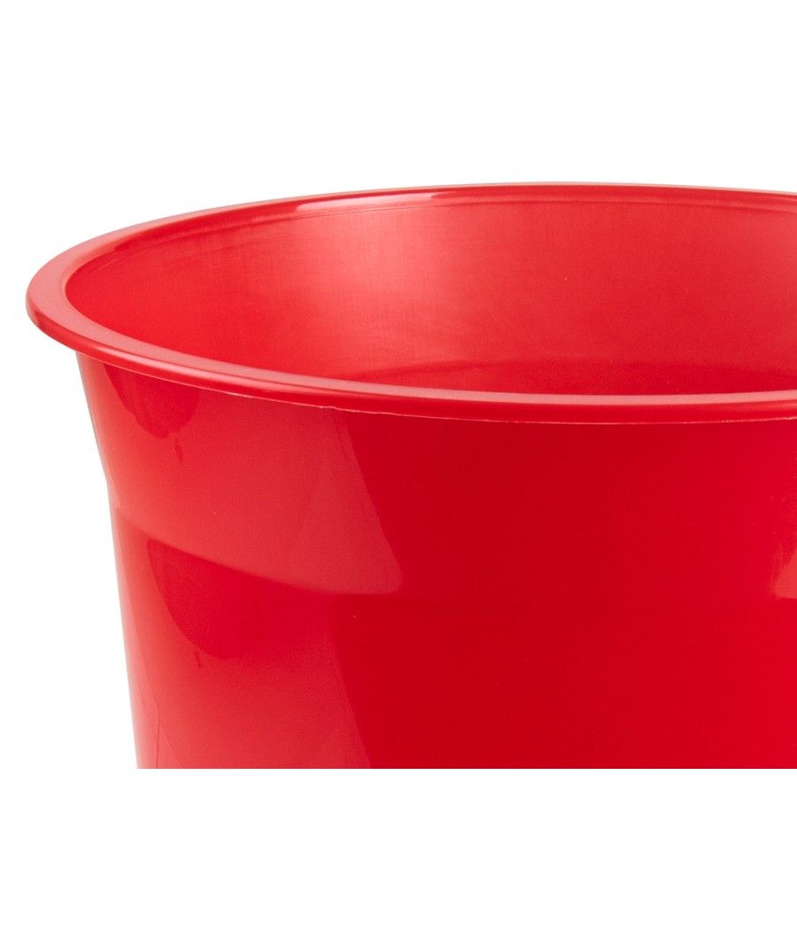 Papelera plástico q-connect rojo translucido 13 litros dim. 275x285 mm - Imagen 5