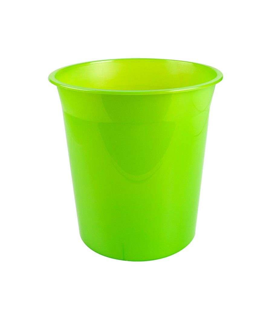 Papelera plástico q-connect verde translucido 13 litros dim. 275x285 mm - Imagen 4