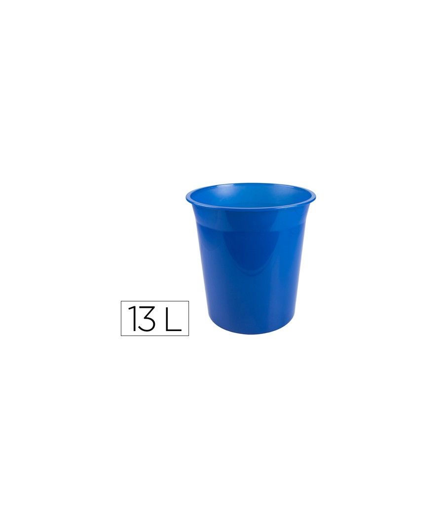 Papelera plástico q-connect azul translucido 13 litros dim. 275x285 mm - Imagen 2