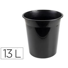 Papelera plástico q-connect negro opaco 13 litros dim.275x285 mm