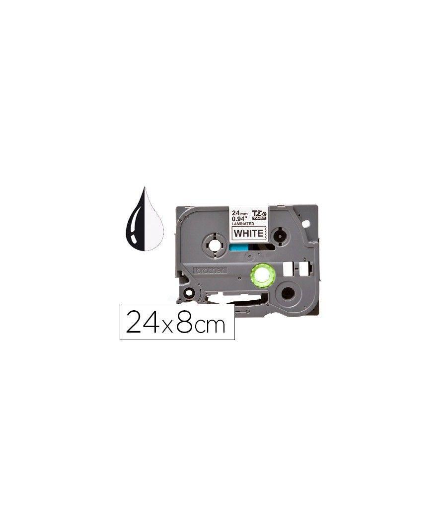 Cinta q-connect tze-251 blanco-negro 24mm longitud 8 mt - Imagen 2