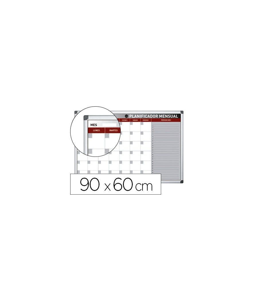 Planning magnetico bi-office mensual lacado marco aluminio rotulable 90x60 cm - Imagen 2