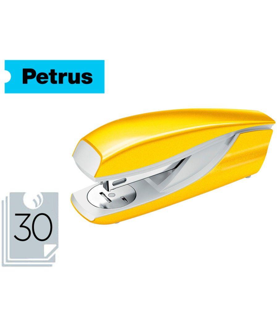 Grapadora petrus 635 wow amarilla metalizada capacidad 30 hojas - Imagen 2