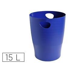 Papelera plástico exacompta ecoblack azul 15 litros - Imagen 2