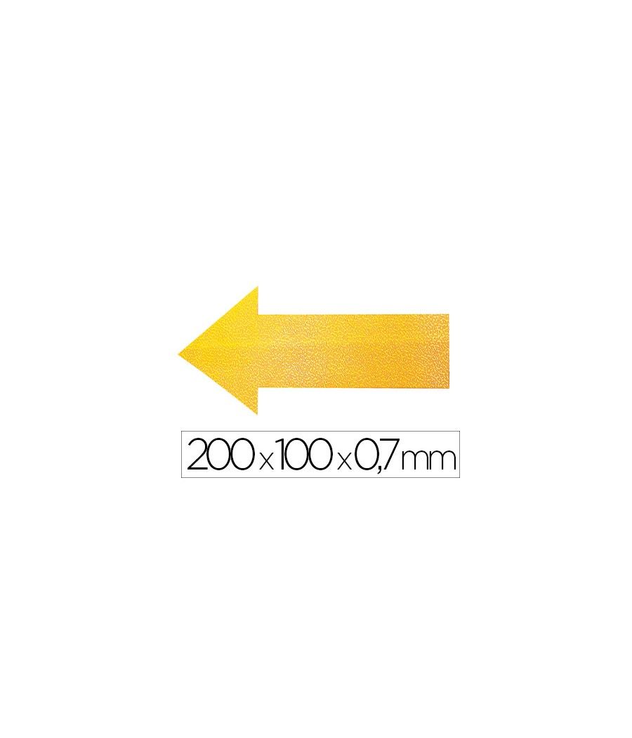 Simbolo adhesivo durable pvc forma de flecha para delimitacion suelo amarillo 200x100x0,7 mm pack de 10 - Imagen 2