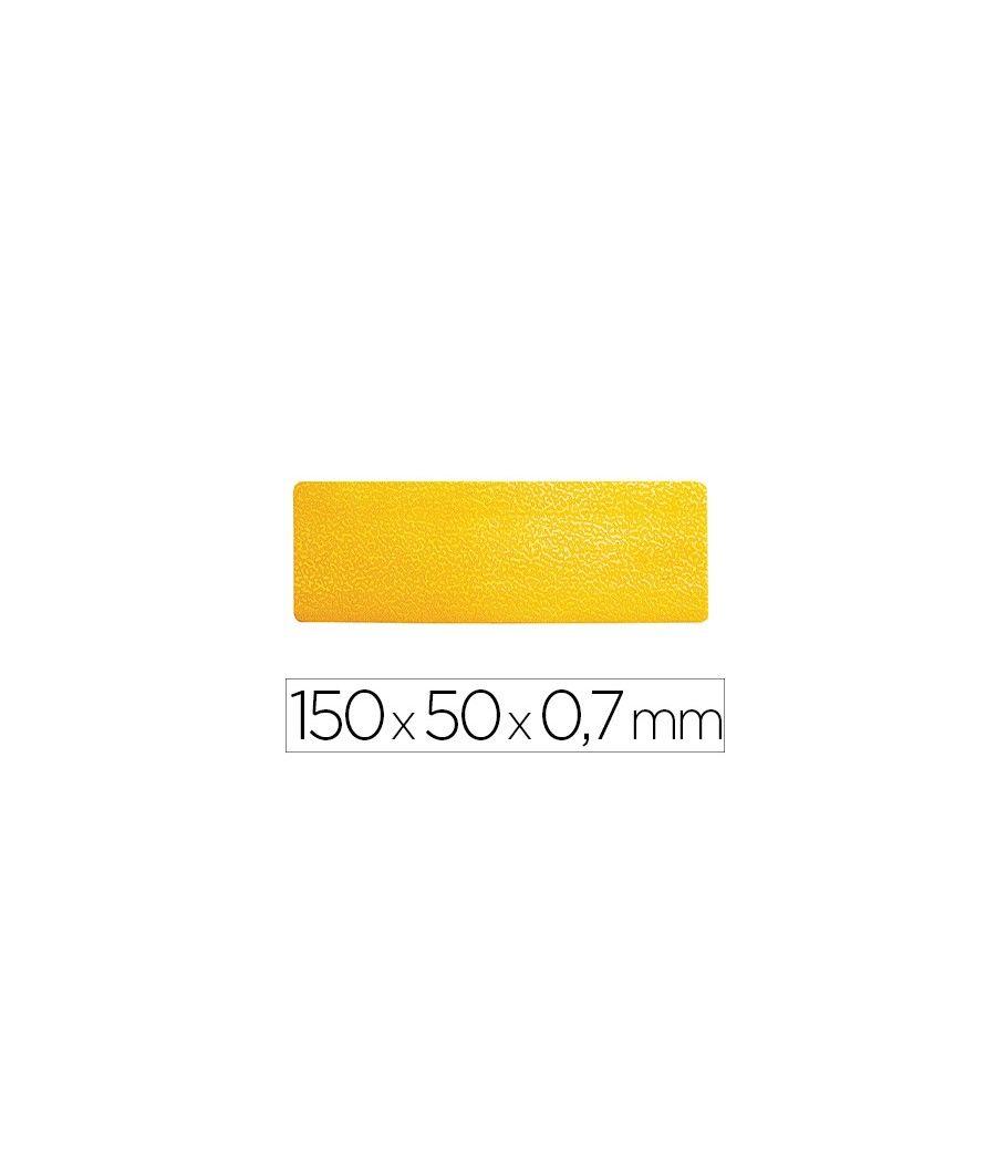 Simbolo adhesivo durable pvc forma de linea para delimitacion suelo amarillo 150x50x0,7 mm pack de 10 - Imagen 2