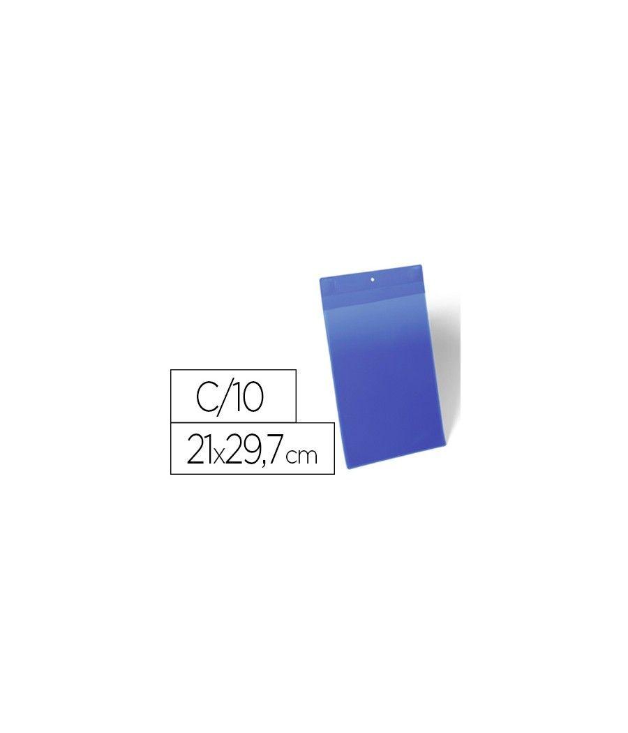 Funda durable magnética 210x297 mm plástico azul ventana transparente pack de 10 unidades - Imagen 2