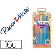 Rotulador paper mate flair original punta fibra tropical estuche rigido de 16 unidades colores surtidos - Imagen 2