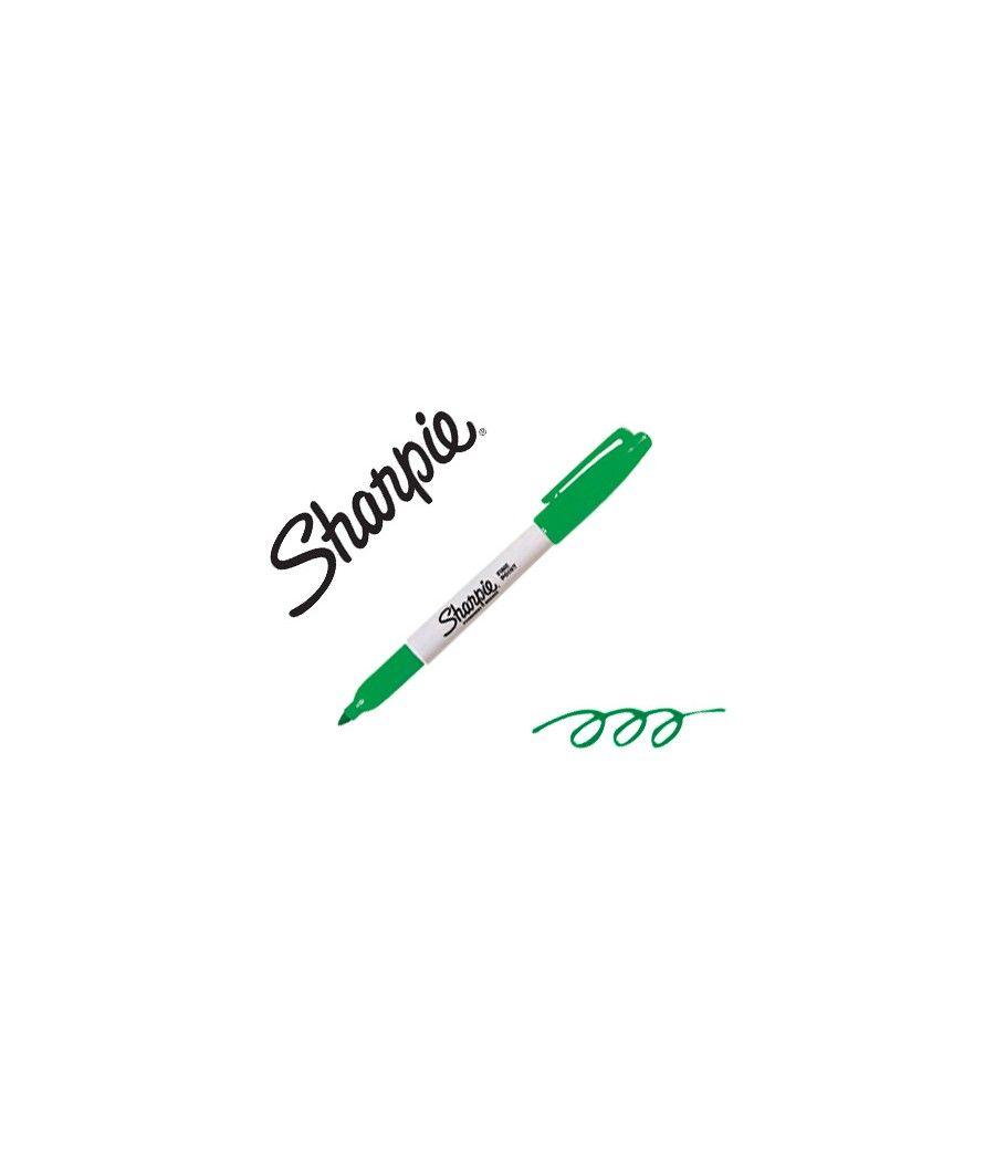 Rotulador sharpie permanente punta fina verde PACK 12 UNIDADES - Imagen 2