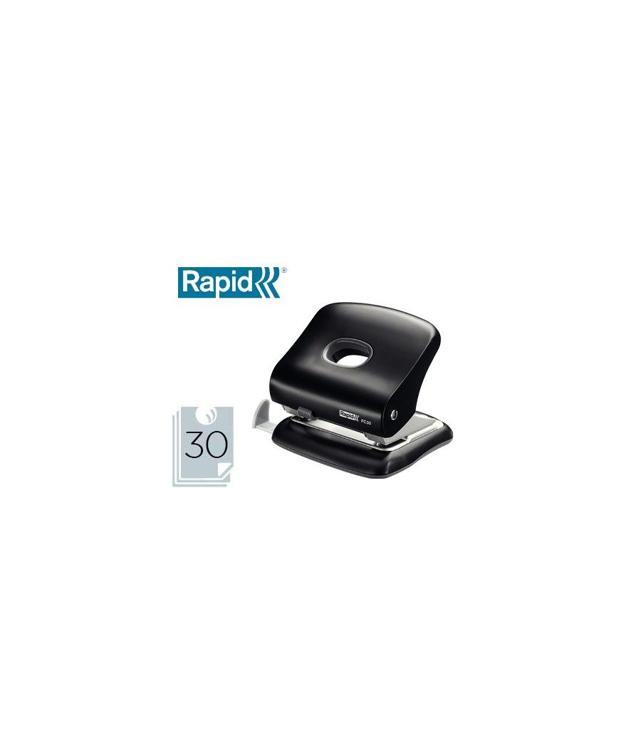 Taladrador rapid fc30 plástico color negro capacidad 30 hojas - Imagen 2