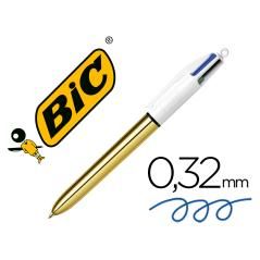 Bolígrafo bic cuatro colores shine oro punta de 1 mm PACK 12 UNIDADES - Imagen 2