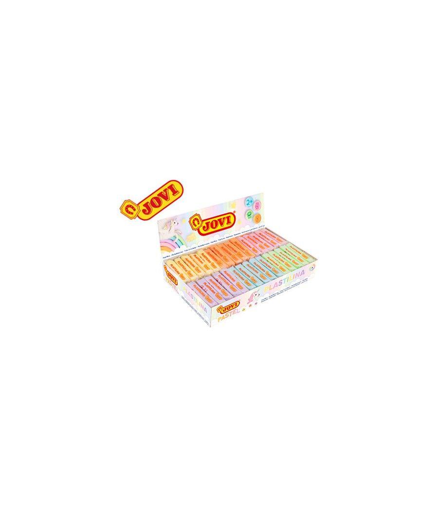 Plastilina jovi 70 tamaño pequeño caja de 30 unidades colores pastel surtidos 50g - Imagen 2