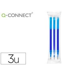 Recambio bolígrafo q-connect retráctil kf11058 borrable azul caja de 3 unidades