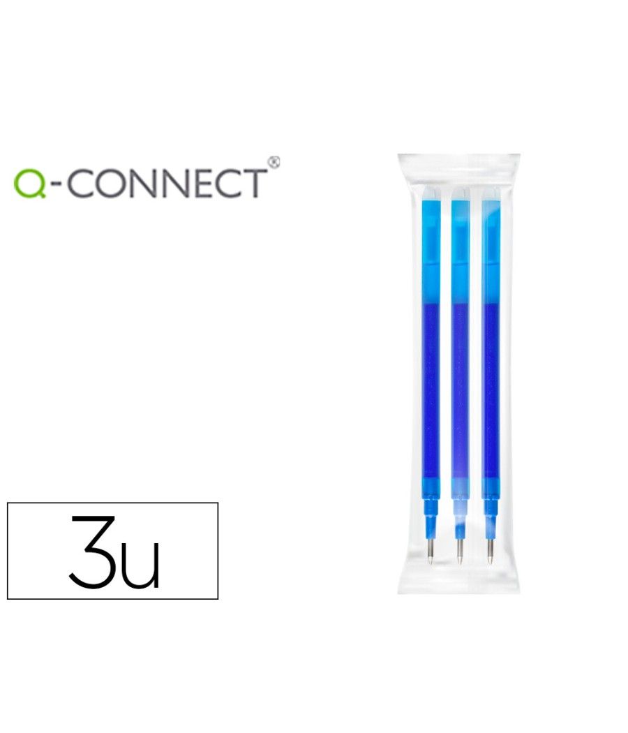 Recambio bolígrafo q-connect retráctil kf11058 borrable azul caja de 3 unidades - Imagen 2