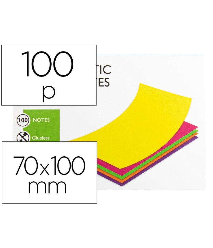 Bloc de notas electrostaticas quita y pon q-connect 70x100 mm 100 hojas 5 colores fluorescentes - Imagen 2
