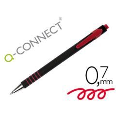 Bolígrafo q-connect retráctil con grip 0,7 mm color rojo PACK 12 UNIDADES