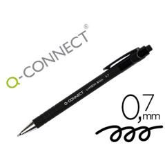 Bolígrafo q-connect retráctil con grip 0,7 mm color negro PACK 12 UNIDADES
