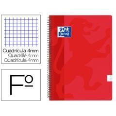 Cuaderno espiral oxford school classic tapa polipropileno folio 80 hojas cuadro 4 mm con margen rojo - Imagen 2