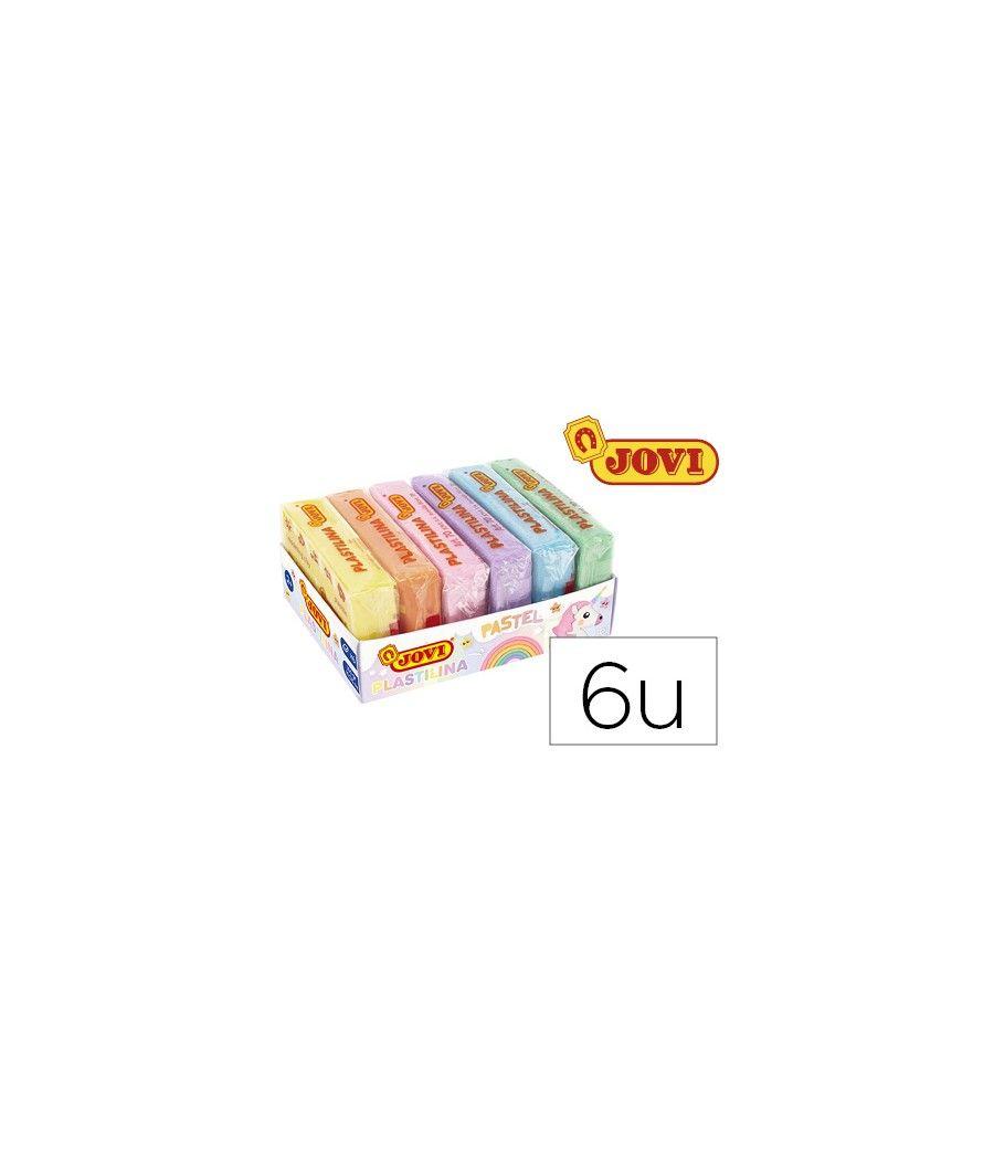 Plastilina jovi 70 tamaño pequeño caja de 6 unidades colores pastel surtidos 50g - Imagen 2