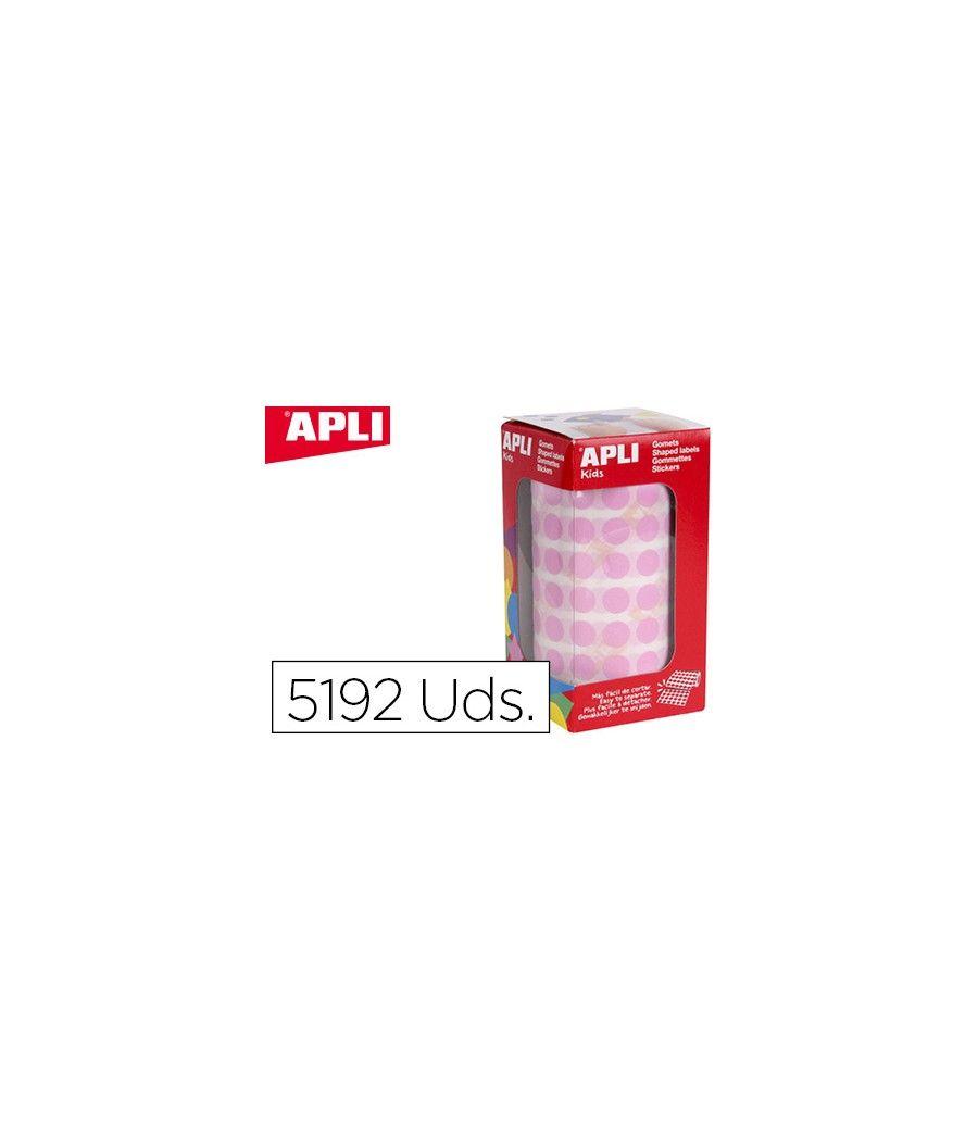 Gomets apli autoadhesivo circulares 10,5 mm rosa rollo con 5192 unidades - Imagen 2