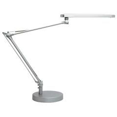 Lampara de escritorio unilux mambo led 5,6w doble brazo articulado abs y aluminio gris metalizado base 19 cm - Imagen 2