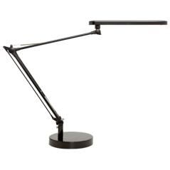 Lampara de escritorio unilux mambo led 5,6w doble brazo articulado abs y aluminio negro base 19 cm diametro - Imagen 2