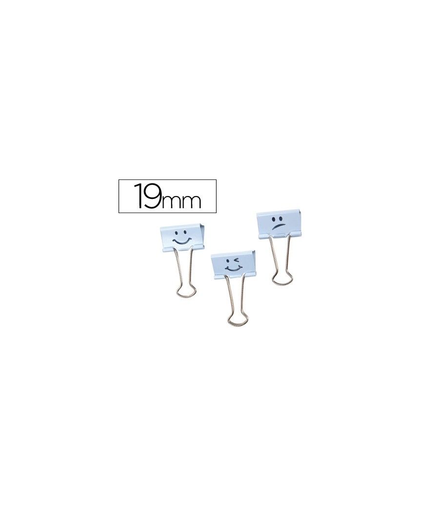 Pinza metálica rapesco reversible 19 mm emojis azul cajita de 20 unidades - Imagen 2